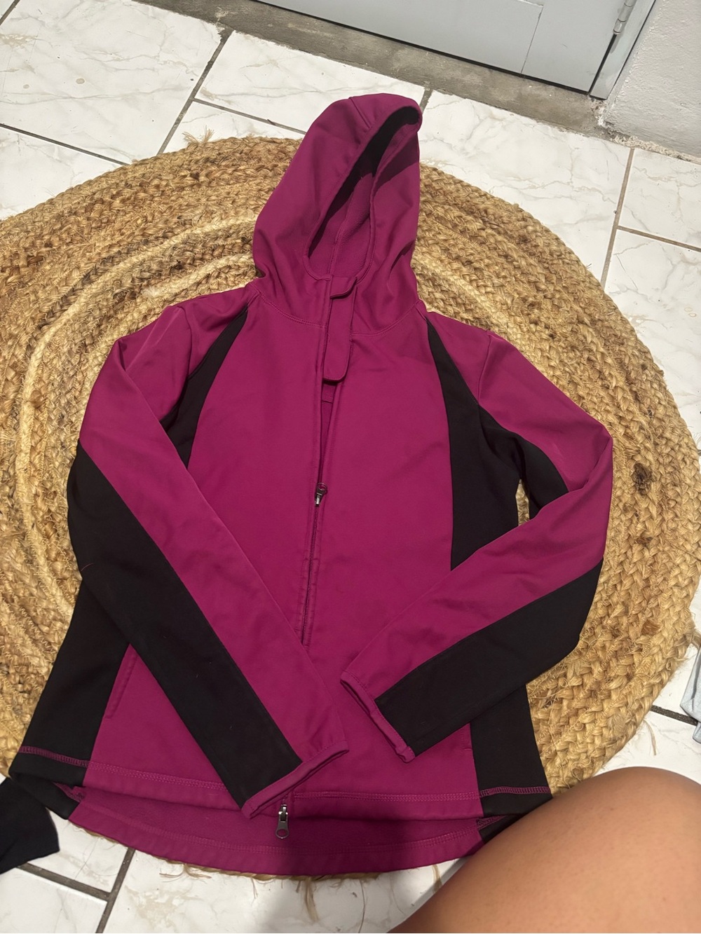 Women’s Hooded Utility Jacket in Magenta and Black